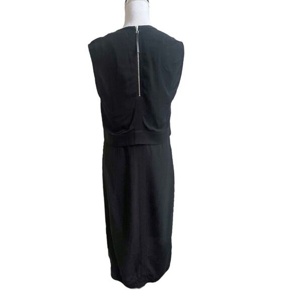 Helmut Lang Womens Black Shift Midi Dress Sleeveless Hi Lo Layer Sz 4 Back Zip - Picture 3 of 8